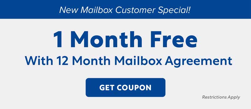 1 Month Free With 12 Month Mailbox Agreement  - Get Coupon