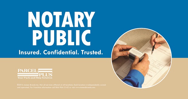 Notary Public Services at Parcel Plus